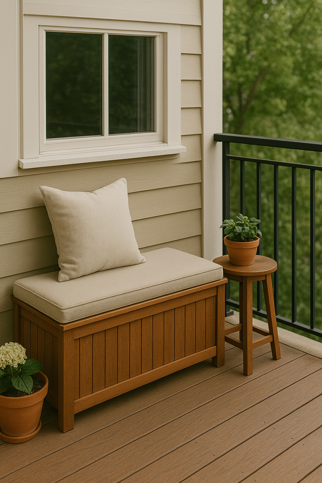Storage Seating Combo on a deck