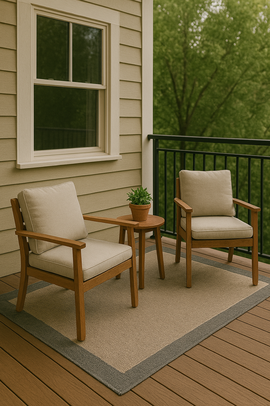 small deck furniture layout