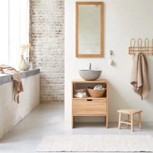 Tikamoon Kwarto Small Oak Bathroom Vanity​