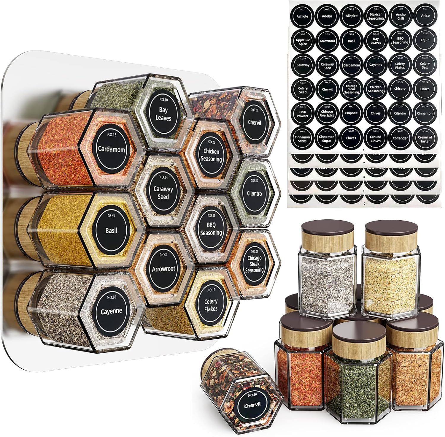 Vetacsion Magnetic Spice Jars