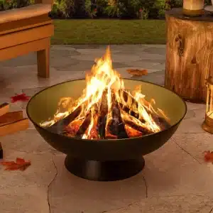 SUNJOY 22 Inch Round Steel Outdoor Fire Pit Bowl with Fire Poker