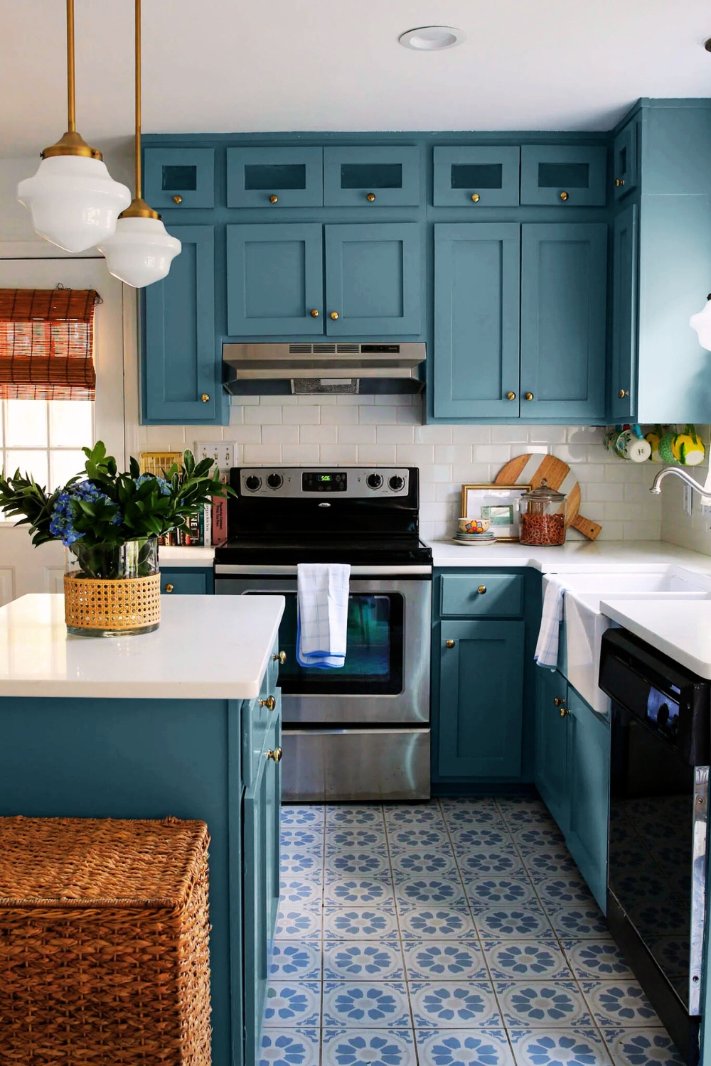 Coastal Blue small kitchens cabinets