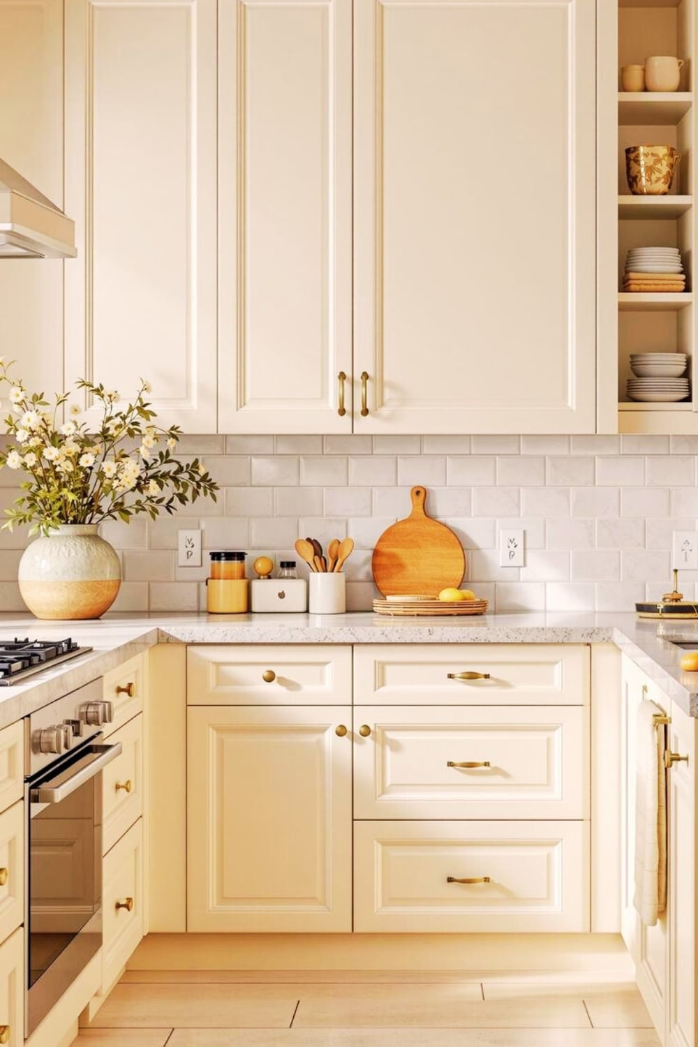 Creamy Ivory kitchen cabinet idea