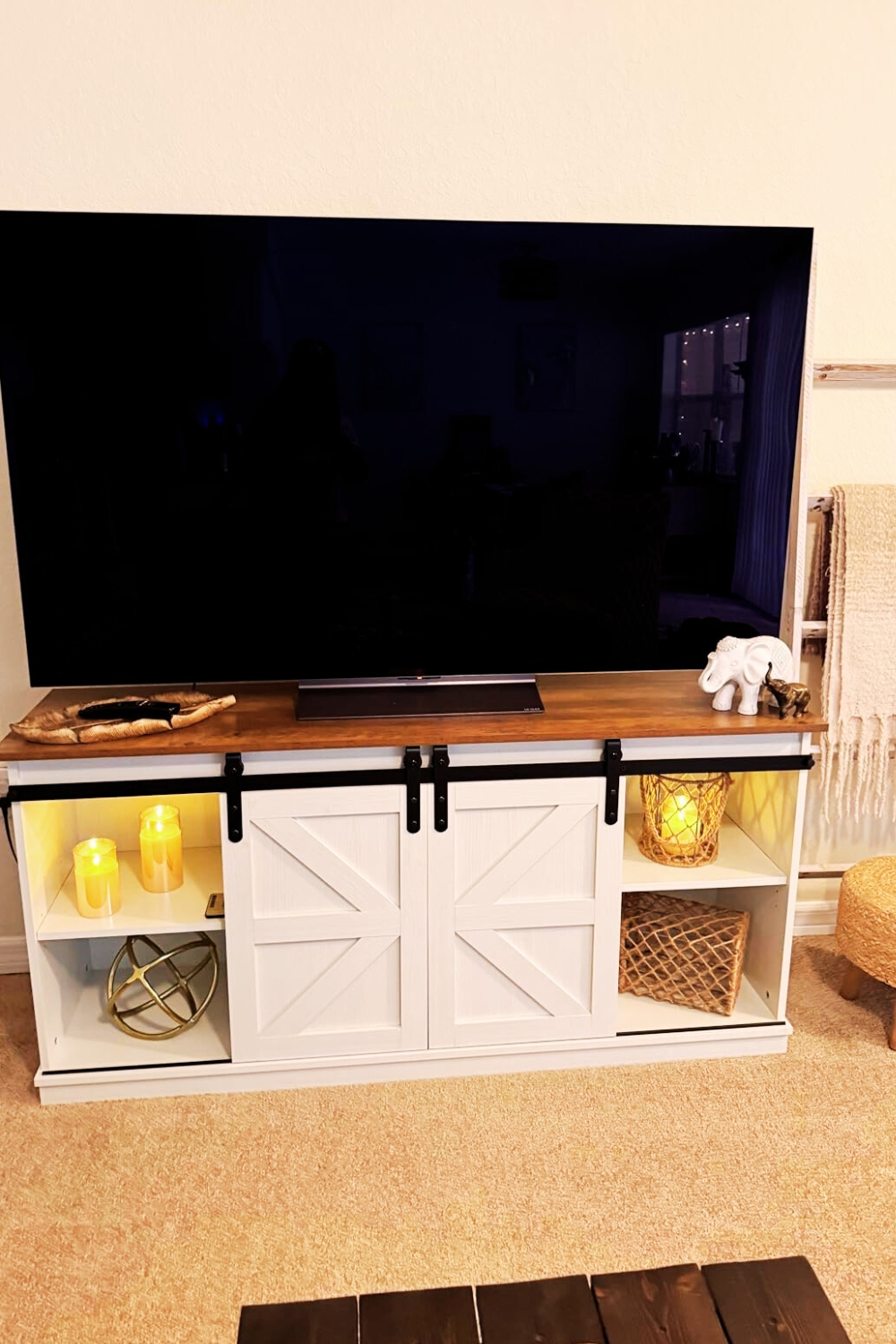 JUMMICO Farmhouse TV Stand