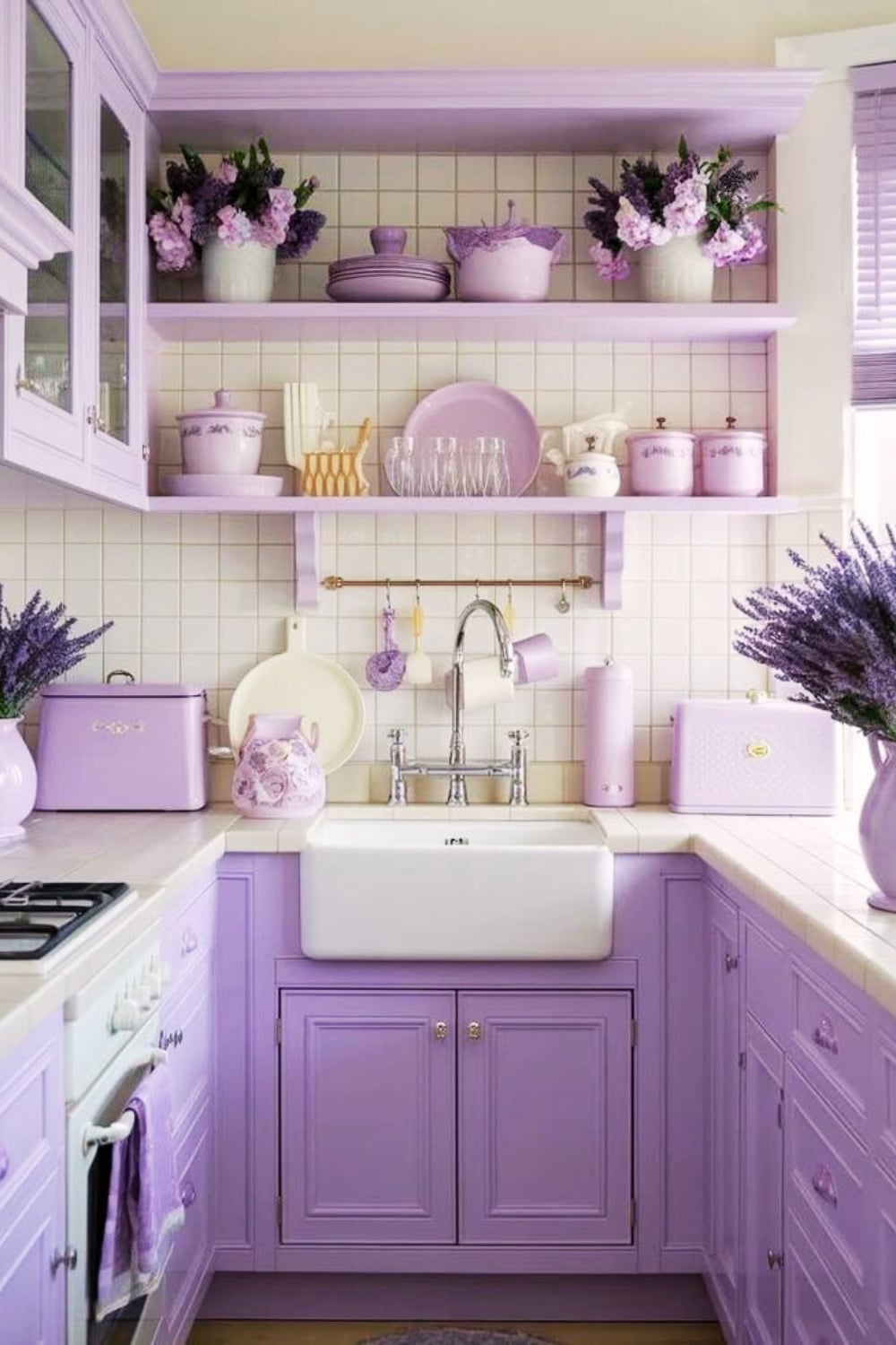 Lavender kitchen cabinets