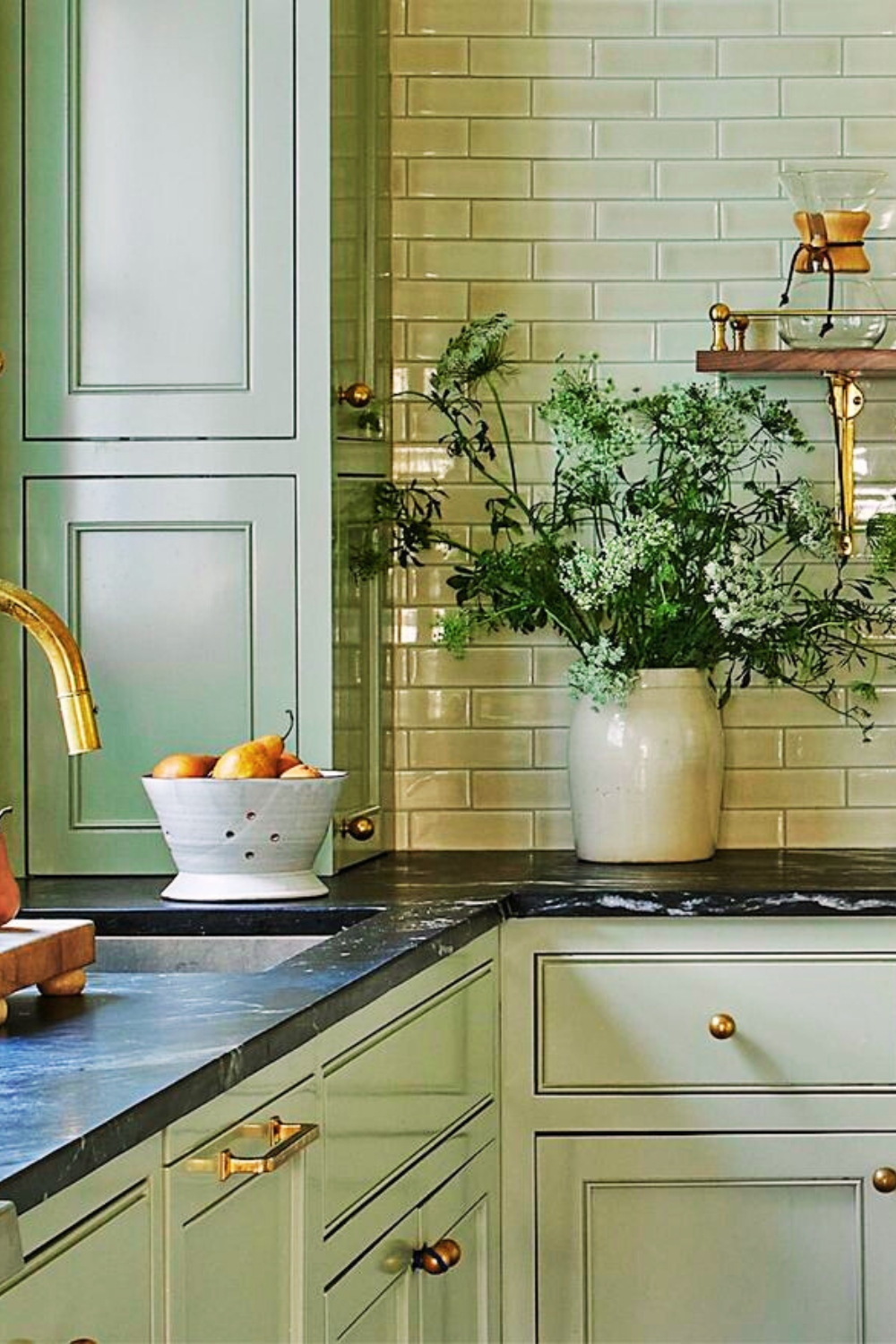 Pistachio kitchen cabinets