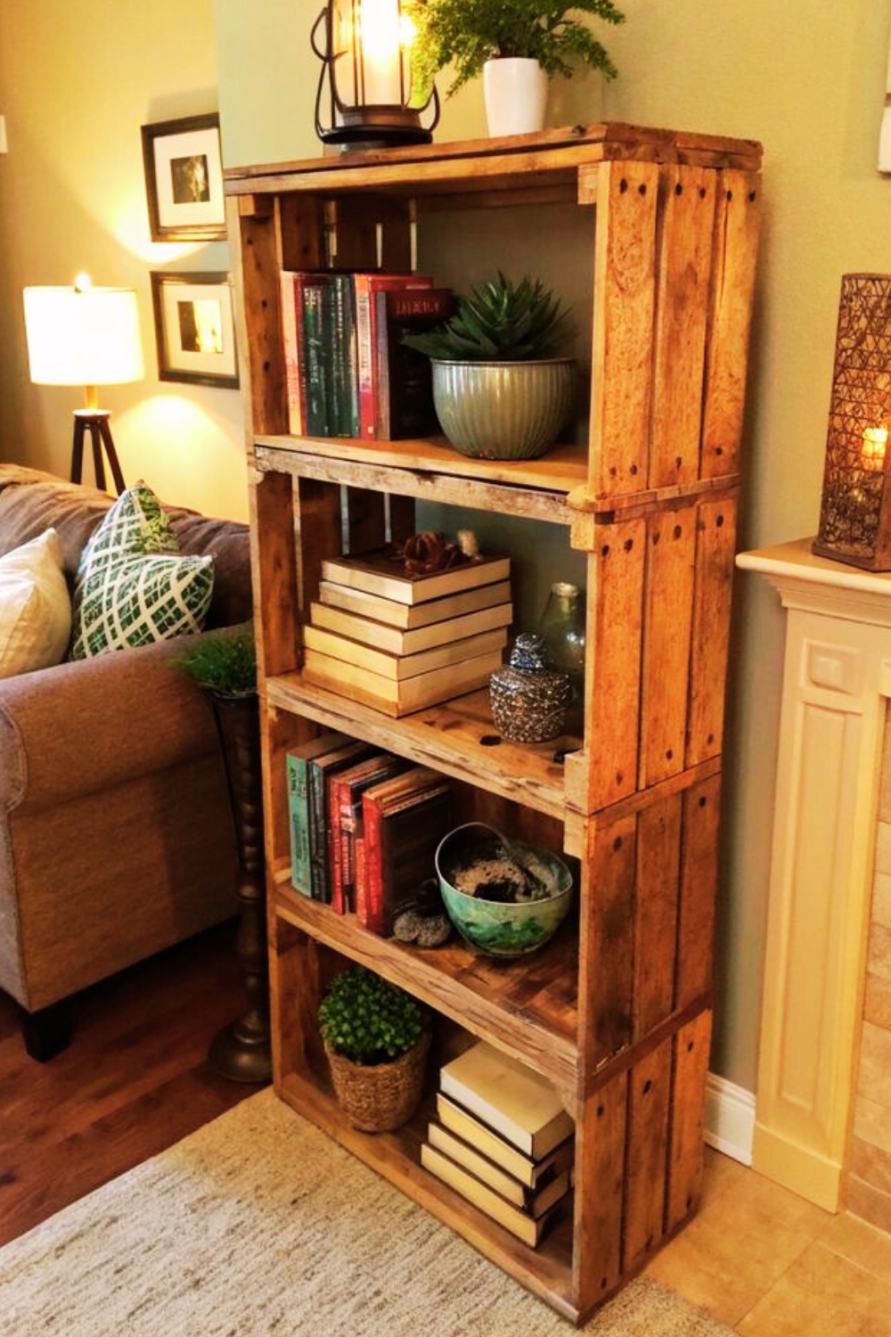 Rustic Crate Shelves