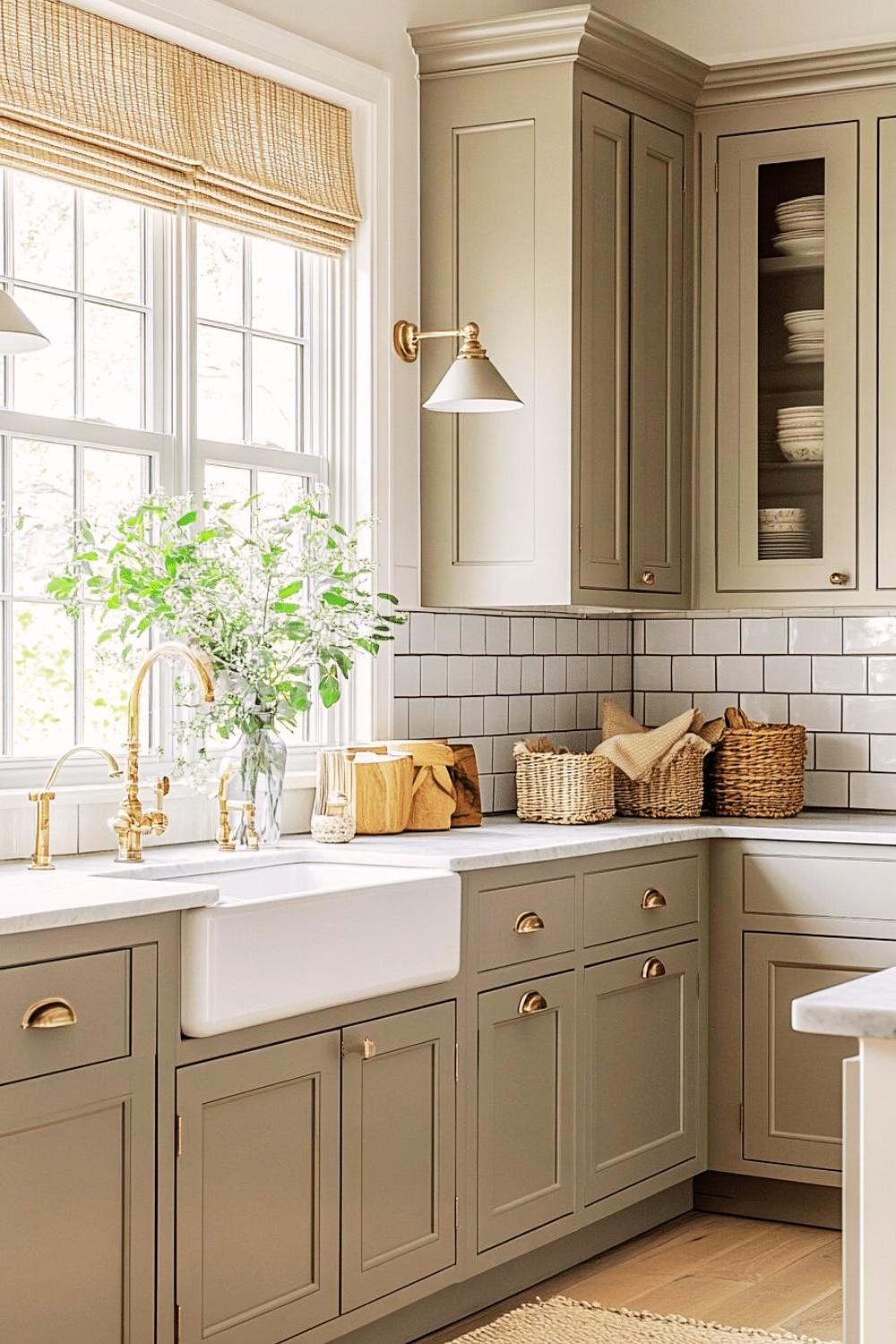 Warm Gray kitchen cabinets