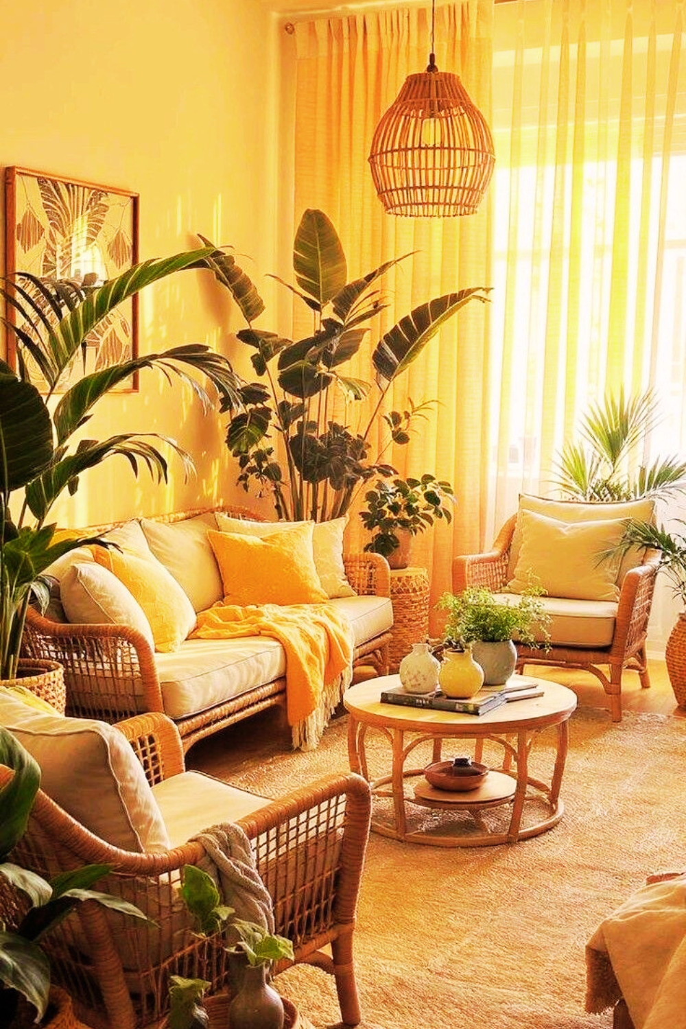 boho living room Sheer curtains