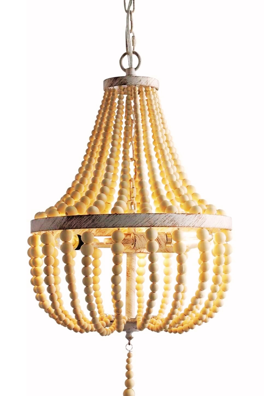 vivihobb Wood Beaded Bohemian Chandelier