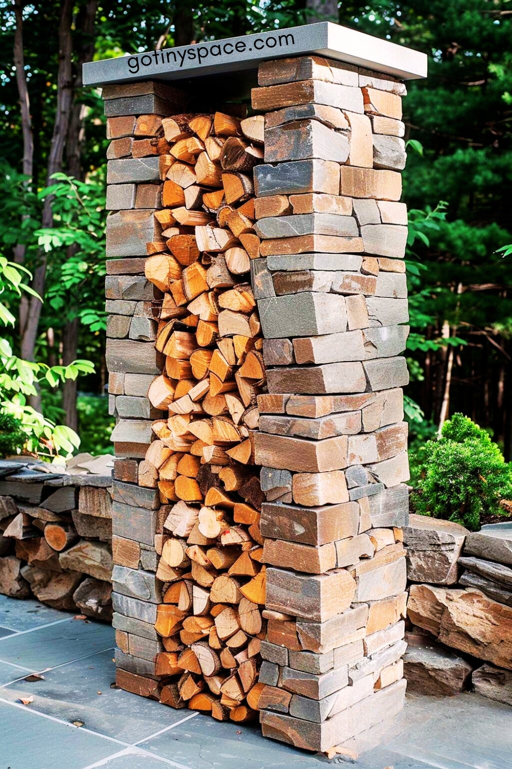 Brick Firewood Storage Tower