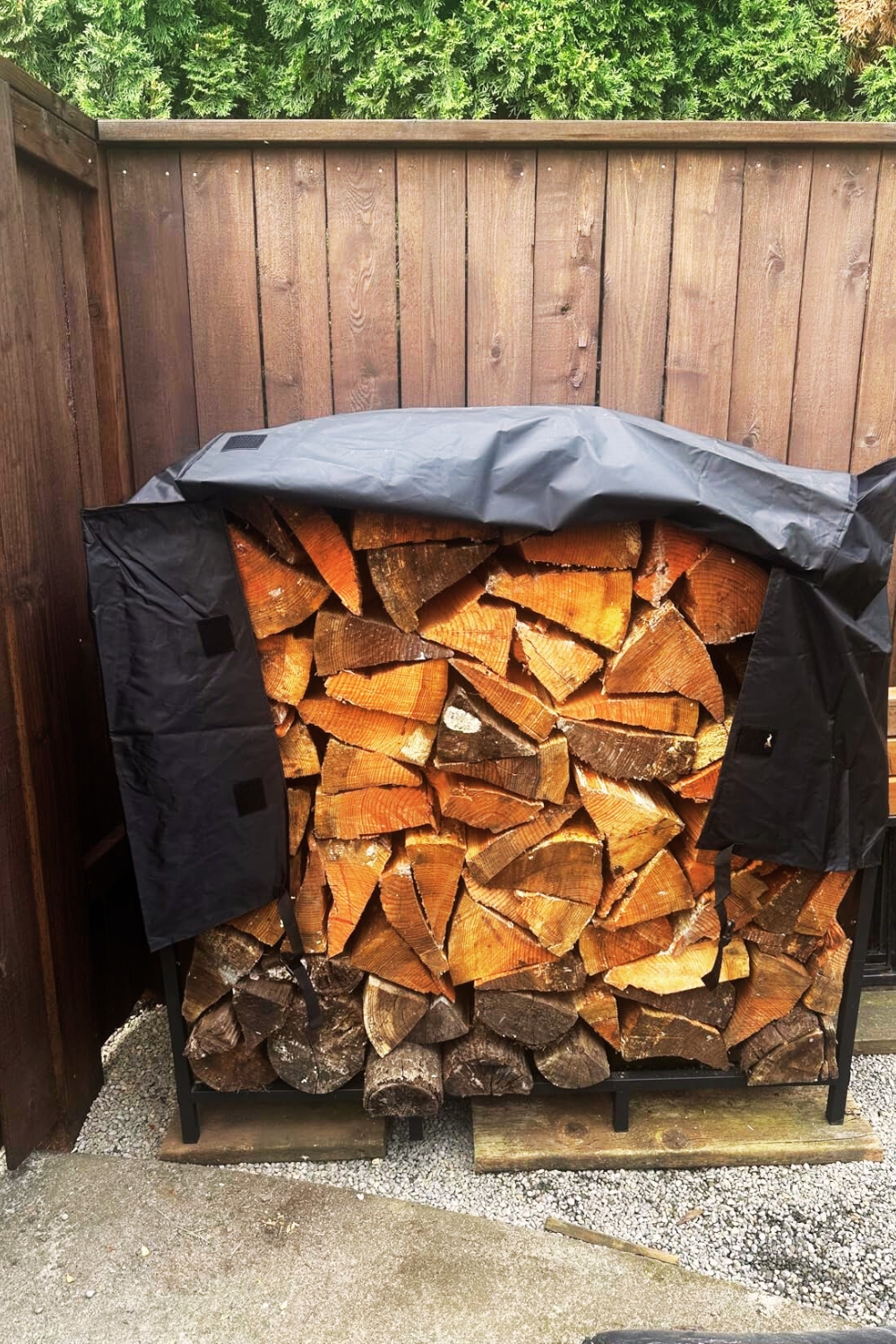 Tikimilor Metal Firewood Rack with Cover