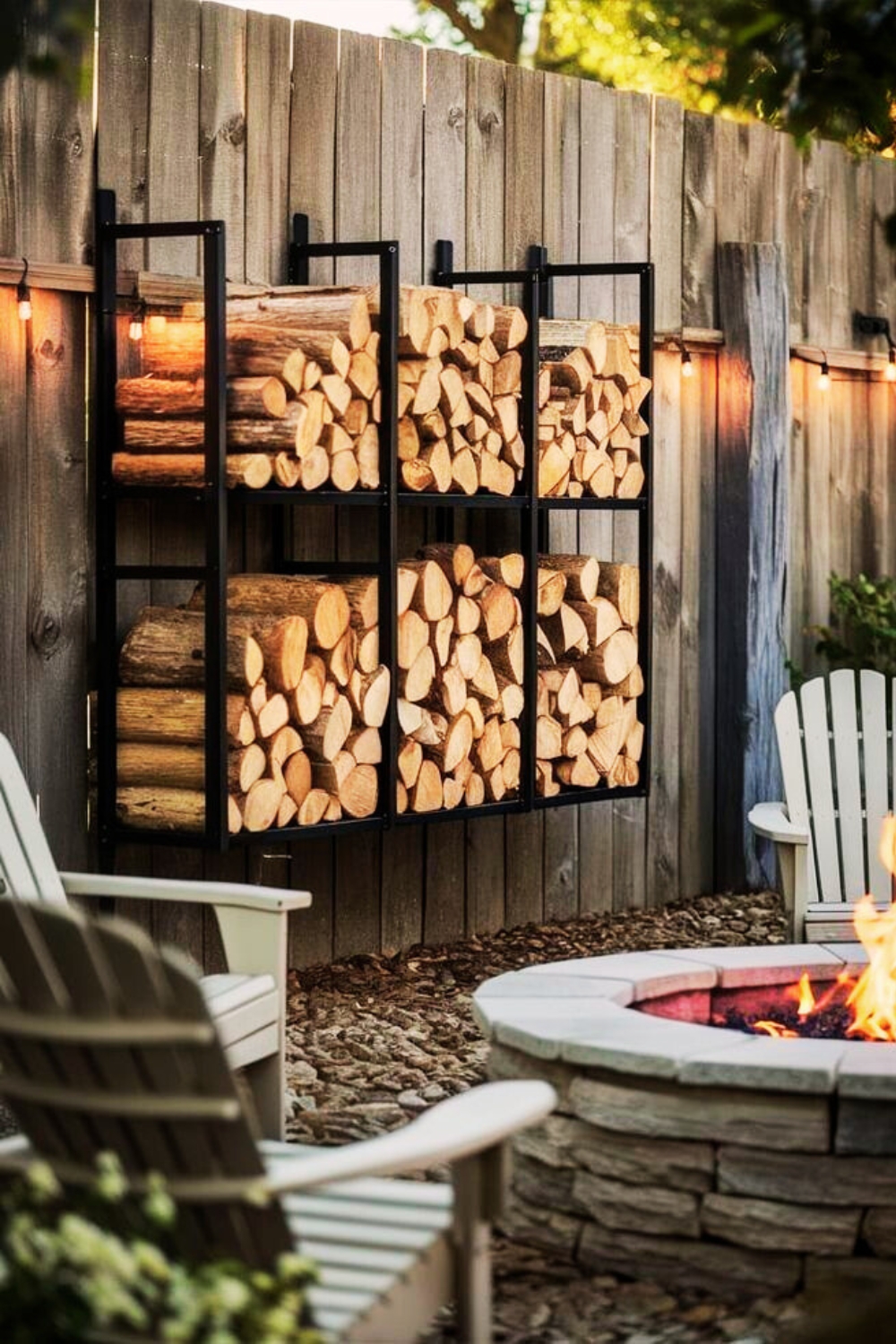 Wall-Mounted Firewood Holder